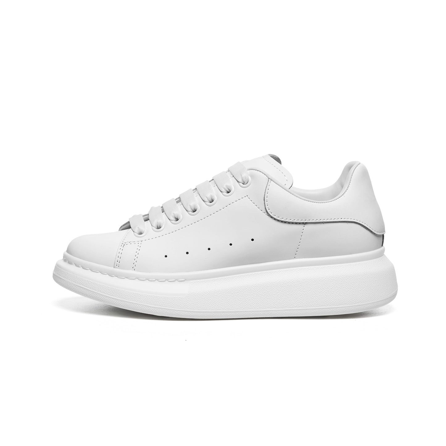 Unisex Non Slip Lace Up Faux Leather Sneakers