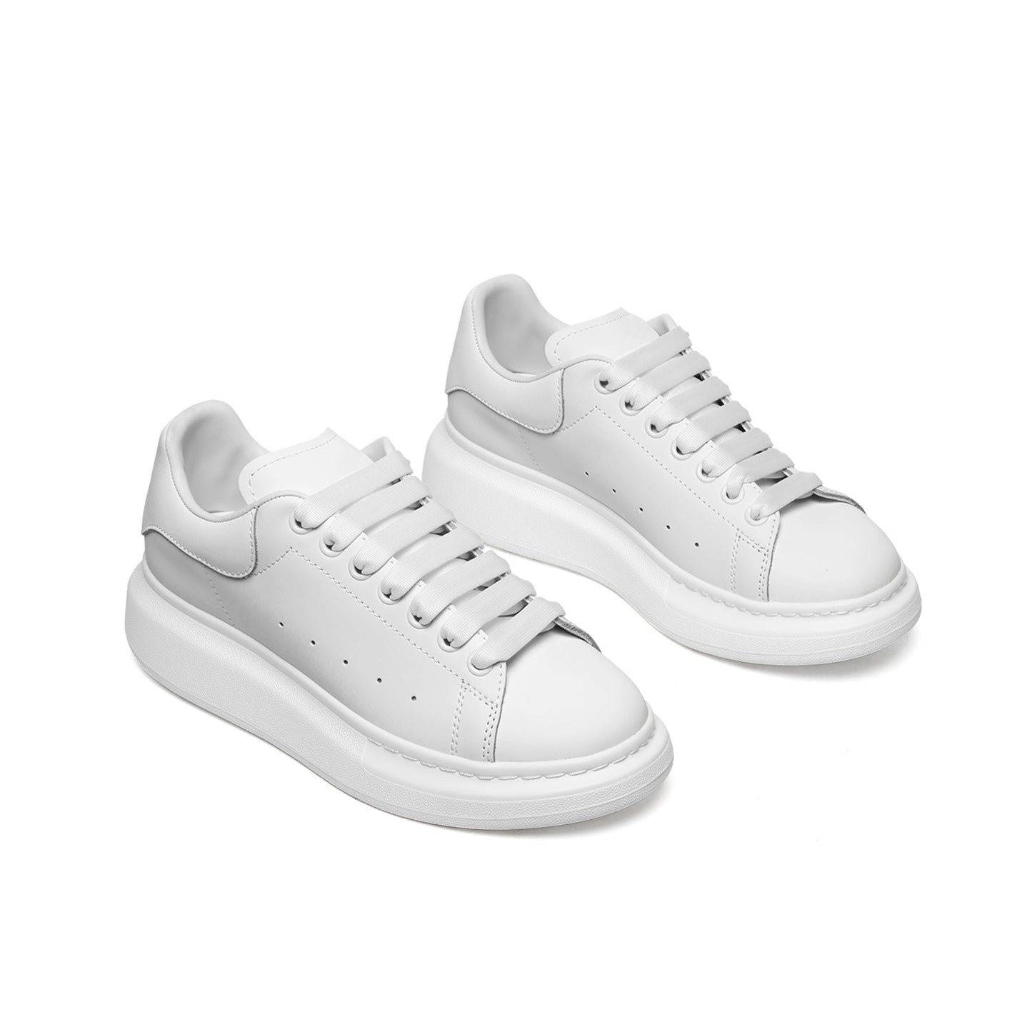 Unisex Non Slip Lace Up Faux Leather Sneakers